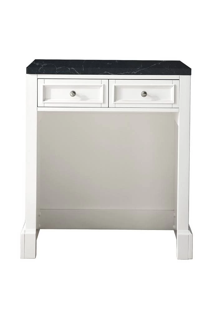 De Soto 30" Countertop Unit (makeup Counter) - Bright White With 3 CM Charcoal Soapstone Quartz Top - James Martin 825-CU30-BW-3CSP 1 De Soto 30" Countertop Unit (makeup Counter) - Bright White With 3 CM Charcoal Soapstone Quartz Top - James Martin 825-CU30-BW-3CSP