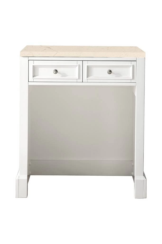De Soto 30" Countertop Unit (makeup Counter) - Bright White With 3 CM Eternal Marfil Quartz Top - James Martin 825-CU30-BW-3EMR 1 De Soto 30" Countertop Unit (makeup Counter) - Bright White With 3 CM Eternal Marfil Quartz Top - James Martin 825-CU30-BW-3EMR