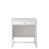 Athens 30" Countertop Unit (makeup Counter) - Glossy White With 3 CM Carrara Marble Top - James Martin E645-DU30-GW-3CAR