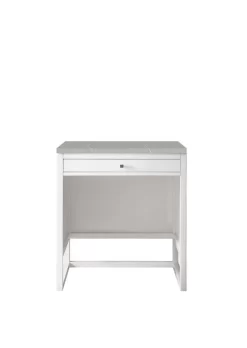 Athens 30" Countertop Unit (makeup Counter) - Glossy White With 3 CM Eternal Serena Top - James Martin E645-DU30-GW-3ESR