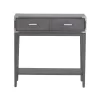 Leick Home 24032 Beckett One Drawer Hall Stand With Shelf For Living Room, Hallway, Entryway, Anthracite/Pewter - Leick Furniture 24032