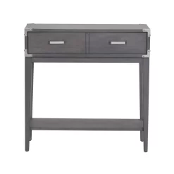 Leick Home 24032 Beckett One Drawer Hall Stand With Shelf For Living Room, Hallway, Entryway, Anthracite/Pewter - Leick Furniture 24032