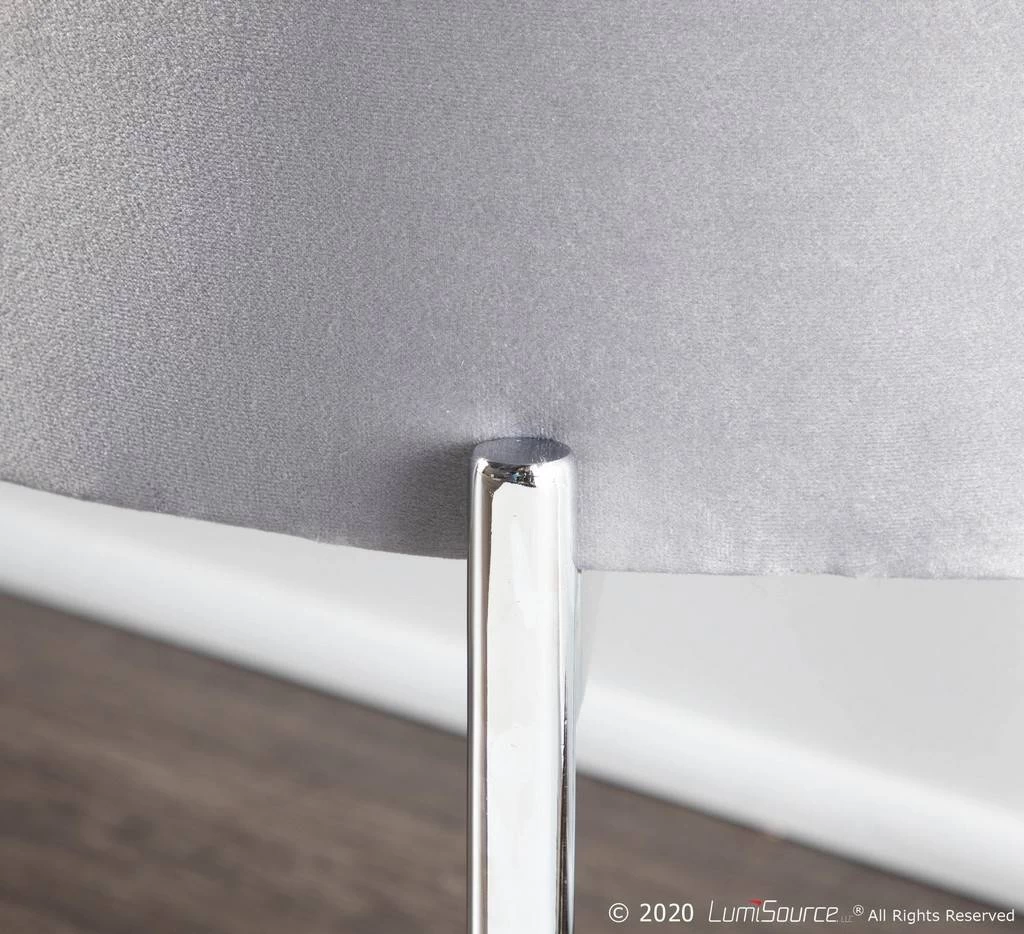 Chloe Storage Bench In Chrome, Grey Velvet - LumiSource BC-CHLOE STOR VGY 2 Chloe Storage Bench In Chrome, Grey Velvet - LumiSource BC-CHLOE STOR VGY - Image 2
