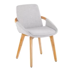Cosmo Mid-Century Chair In Natural Bamboo And Light Grey Noise Fabric By LumiSource - Lumisource CH-COSMO NALGY