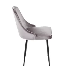 Marcel Contemporary Dining Chair With Black Frame And Silver Velvet Fabric By LumiSource - Set Of 2 - Lumisource DC-MARCL BKSV2 -Home Haven Deals 63 dc marcl bksv2 3