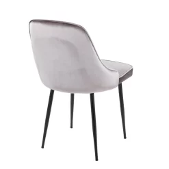 Marcel Contemporary Dining Chair With Black Frame And Silver Velvet Fabric By LumiSource - Set Of 2 - Lumisource DC-MARCL BKSV2 -Home Haven Deals 63 dc marcl bksv2 4