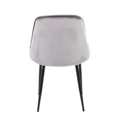 Marcel Contemporary Dining Chair With Black Frame And Silver Velvet Fabric By LumiSource - Set Of 2 - Lumisource DC-MARCL BKSV2 -Home Haven Deals 63 dc marcl bksv2 5