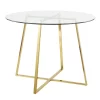 Cosmo Contemporary/Glam Dining Table In Gold Metal & Clear Tempered Glass - Lumisource DT-COSMO2 AUGL