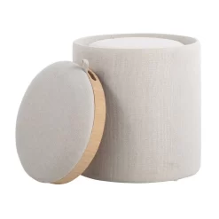 Tray Contemporary Nesting Ottoman Set In Cream Fabric And Natural Wood By LumiSource - Lumisource OT-TRAYNEST CRNA -Home Haven Deals 63 ot traynest crna 5