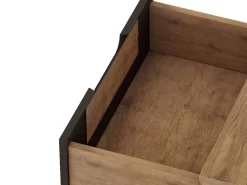 Rockefeller 2.0 Mid Century- Modern Nightstand With 2-Drawer In Nature And Textured Grey - Manhattan Comfort 102GMC7 -Home Haven Deals 65 102gmc7 e