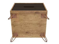 Rockefeller 2.0 Mid Century- Modern Nightstand With 2-Drawer In Nature And Textured Grey - Manhattan Comfort 102GMC7 -Home Haven Deals 65 102gmc7 f