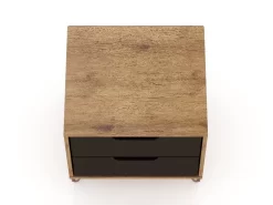 Rockefeller 2.0 Mid Century- Modern Nightstand With 2-Drawer In Nature And Textured Grey - Manhattan Comfort 102GMC7 -Home Haven Deals 65 102gmc7 l