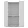 Mulberry Modern Open Corner Closet With 2 Hanging Rods In White - Manhattan Comfort 108GMC1