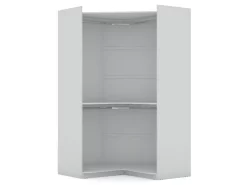 Mulberry Modern Open Corner Closet With 2 Hanging Rods In White - Manhattan Comfort 108GMC1