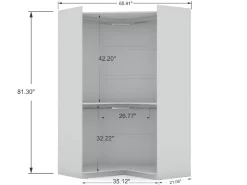 Mulberry Modern Open Corner Closet With 2 Hanging Rods In White - Manhattan Comfort 108GMC1 -Home Haven Deals 65 108gmc1 c