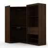 Mulberry Open 2 Sectional Modern Corner Wardrobe Closet With 2 Drawers- Set Of 2 In Brown - Manhattan Comfort 110GMC5