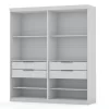 Mulberry Open 2 Sectional Modern Wardrobe Closet With 4 Drawers - Set Of 2 In White - Manhattan Comfort 112GMC1