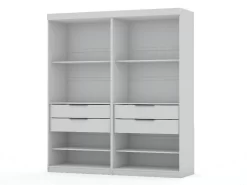 Mulberry Open 2 Sectional Modern Wardrobe Closet With 4 Drawers - Set Of 2 In White - Manhattan Comfort 112GMC1