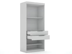 Mulberry Open 2 Sectional Modern Wardrobe Closet With 4 Drawers - Set Of 2 In White - Manhattan Comfort 112GMC1 -Home Haven Deals 65 112gmc1 d