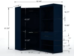 Mulberry 3.0 Sectional Modern Corner Wardrobe Closet With 2 Drawers - Set Of 2 In Tatiana Midnight Blue - Manhattan Comfort 117GMC4 -Home Haven Deals 65 117gmc4 c