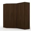 Mulberry 3.0 Sectional Modern Corner Wardrobe Closet With 2 Drawers - Set Of 2 In Brown - Manhattan Comfort 117GMC5