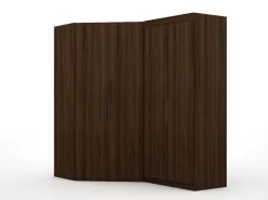 Mulberry 3.0 Sectional Modern Corner Wardrobe Closet With 2 Drawers - Set Of 2 In Brown - Manhattan Comfort 117GMC5