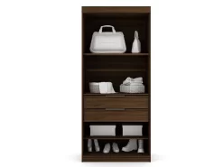 Mulberry 3.0 Sectional Modern Corner Wardrobe Closet With 2 Drawers - Set Of 2 In Brown - Manhattan Comfort 117GMC5 -Home Haven Deals 65 117gmc5 h