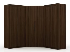 Mulberry 3.0 Sectional Modern Wardrobe Corner Closet With 4 Drawers - Set Of 3 In Brown - Manhattan Comfort 119GMC5