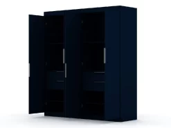 Mulberry 2 Sectional Modern Wardrobe Closet With 4 Drawers - Set Of 2 In Tatiana Midnight Blue - Manhattan Comfort 121GMC4 -Home Haven Deals 65 121gmc4 d