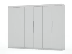 Mulberry 2.0 Modern 3 Sectional Wardrobe Closet With 6 Drawers - Set Of 3 In White - Manhattan Comfort 124GMC1