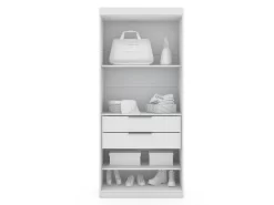 Mulberry 2.0 Modern 3 Sectional Wardrobe Closet With 6 Drawers - Set Of 3 In White - Manhattan Comfort 124GMC1 -Home Haven Deals 65 124gmc1 f