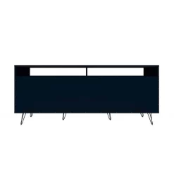 Rockefeller 62.99 TV Stand With Metal Legs And 2 Drawers In Tatiana Midnight Blue - Manhattan Comfort 65-130GMC4 -Home Haven Deals 65 130gmc4 8