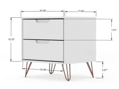 Rockefeller 7-Piece Open Wardrobe With Aluminum Hanging Rods And Dressers In White - Manhattan Comfort 65-148GMC1 -Home Haven Deals 65 148gmc1 5