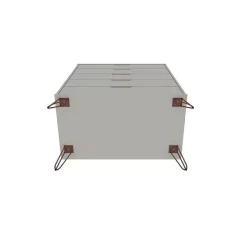 Rockefeller 5-Drawer Tall Dresser With Metal Legs In Off White And Nature - Manhattan Comfort 154GMC8 -Home Haven Deals 65 154gmc8 10