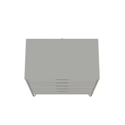 Rockefeller 5-Drawer Tall Dresser With Metal Legs In Off White And Nature - Manhattan Comfort 154GMC8 -Home Haven Deals 65 154gmc8 9