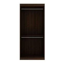 Mulberry 35.9 Open Double Hanging Modern Wardrobe Closet With 2 Hanging Rods In Brown - Manhattan Comfort 161GMC5