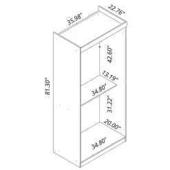 Mulberry 35.9 Open Double Hanging Modern Wardrobe Closet With 2 Hanging Rods In Brown - Manhattan Comfort 161GMC5 12 Mulberry 35.9 Open Double Hanging Modern Wardrobe Closet With 2 Hanging Rods In Brown - Manhattan Comfort 161GMC5 -Home Haven Deals 65 161gmc5 3