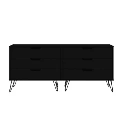 Rockefeller 5-Drawer And 6-Drawer Black Dresser Set - Manhattan Comfort 176GMC2 -Home Haven Deals 65 176gmc2 6