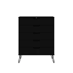 Rockefeller 3-Piece Black Dresser And Nightstand Set - Manhattan Comfort 177GMC2 17 Rockefeller 3-Piece Black Dresser And Nightstand Set - Manhattan Comfort 177GMC2 -Home Haven Deals 65 177gmc2 8