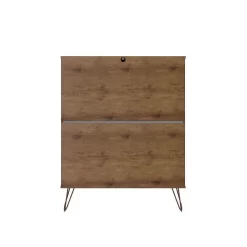 Rockefeller 3-Piece Nature And Textured Grey Dresser And Nightstand Set - Manhattan Comfort 177GMC7 -Home Haven Deals 65 177gmc7 9