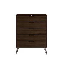 Rockefeller Brown 5-Drawer Dresser And 2-Drawer Nightstand Set - Manhattan Comfort 179GMC5 -Home Haven Deals 65 179gmc5 6