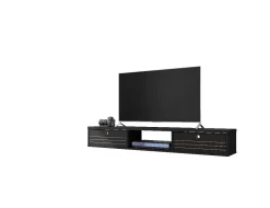 Liberty 62.99 Mid Century Modern Floating Entertainment Center With 3 Shelves In Black - Manhattan Comfort 220BMC8