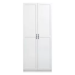 Hopkins Modern Freestanding Storage Closet With 7 Shelves In White - Manhattan Comfort 2GLF-WH