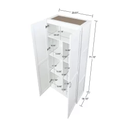 Hopkins Modern Freestanding Storage Closet With 7 Shelves In White - Manhattan Comfort 2GLF-WH -Home Haven Deals 65 2glf wh 3