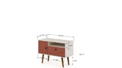 Tribeca 35.43 Mid Century Modern TV Stand With Solid Wood Legs In Off White And Terra Orange Pink - Manhattan Comfort 5PMC85 12 Tribeca 35.43 Mid Century Modern TV Stand With Solid Wood Legs In Off White And Terra Orange Pink - Manhattan Comfort 5PMC85 -Home Haven Deals 65 5pmc85 c