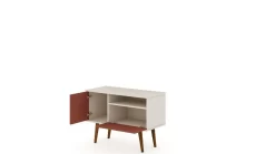 Tribeca 35.43 Mid Century Modern TV Stand With Solid Wood Legs In Off White And Terra Orange Pink - Manhattan Comfort 5PMC85 13 Tribeca 35.43 Mid Century Modern TV Stand With Solid Wood Legs In Off White And Terra Orange Pink - Manhattan Comfort 5PMC85 -Home Haven Deals 65 5pmc85 d
