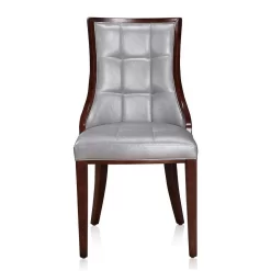 Fifth Avenue Silver And Walnut Faux Leather Dining Chair (Set Of Two) - Manhattan Comfort DC008-SV -Home Haven Deals 65 dc008 sv 4