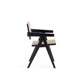 Hamlet Dining Arm Chair In Black And Natural Cane - Manhattan Comfort 65-DCCA09-BK -Home Haven Deals 65 dcca09 bk 5