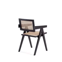 Hamlet Dining Arm Chair In Black And Natural Cane - Manhattan Comfort 65-DCCA09-BK -Home Haven Deals 65 dcca09 bk 6