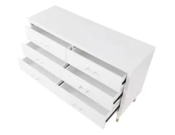 Stanton Modern Dresser With 6 Full Extension Drawers And Solid Wood Legs In White - Manhattan Comfort DR-CHKD0602-WH -Home Haven Deals 65 dr chkd0602 wh 5